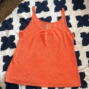 Large Orange Lace New York & Company Tank